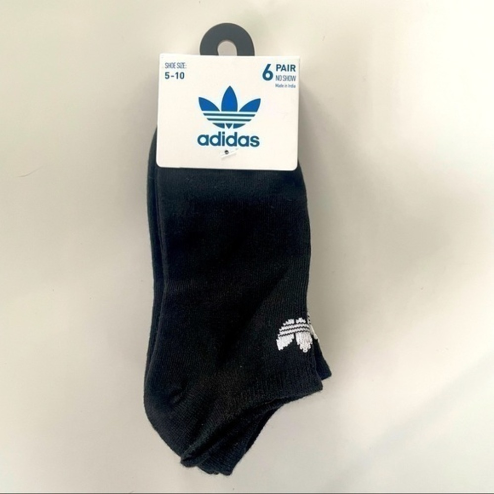 Adidas women’s no show socks black white 6 pairs size 5-10